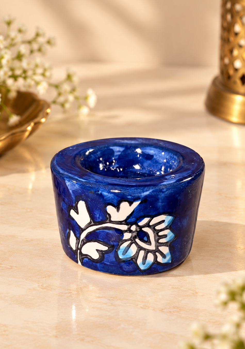 Aravalii Sapphire Glow Tealight Diya Set