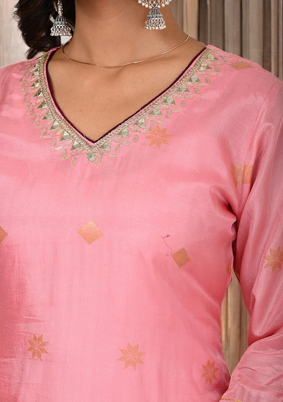 Blush Pink Suit Set with Dupatta