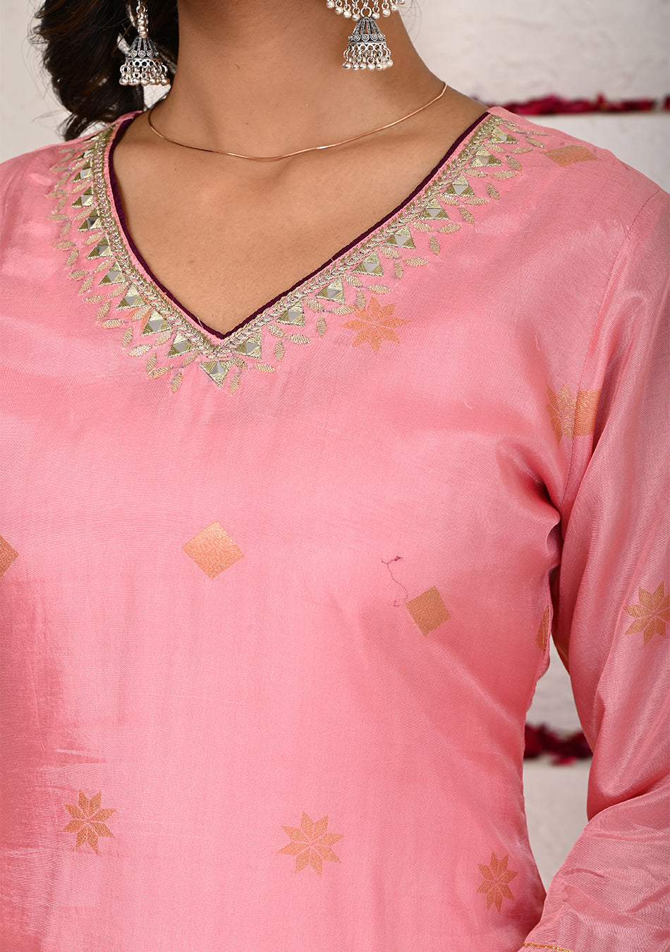 Blush Pink Suit Set with Dupatta