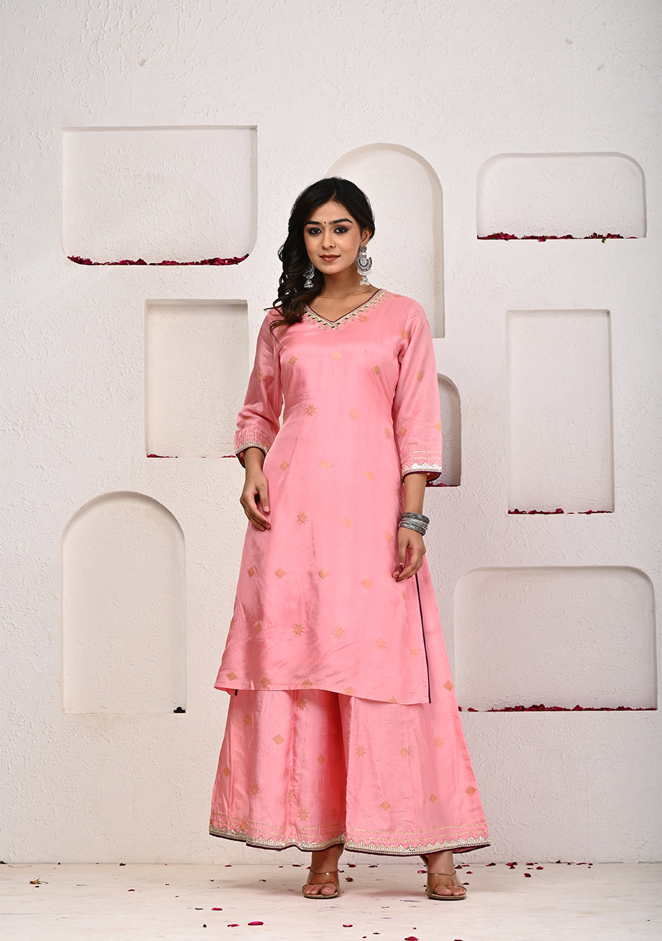 Blush Pink Suit Set with Dupatta
