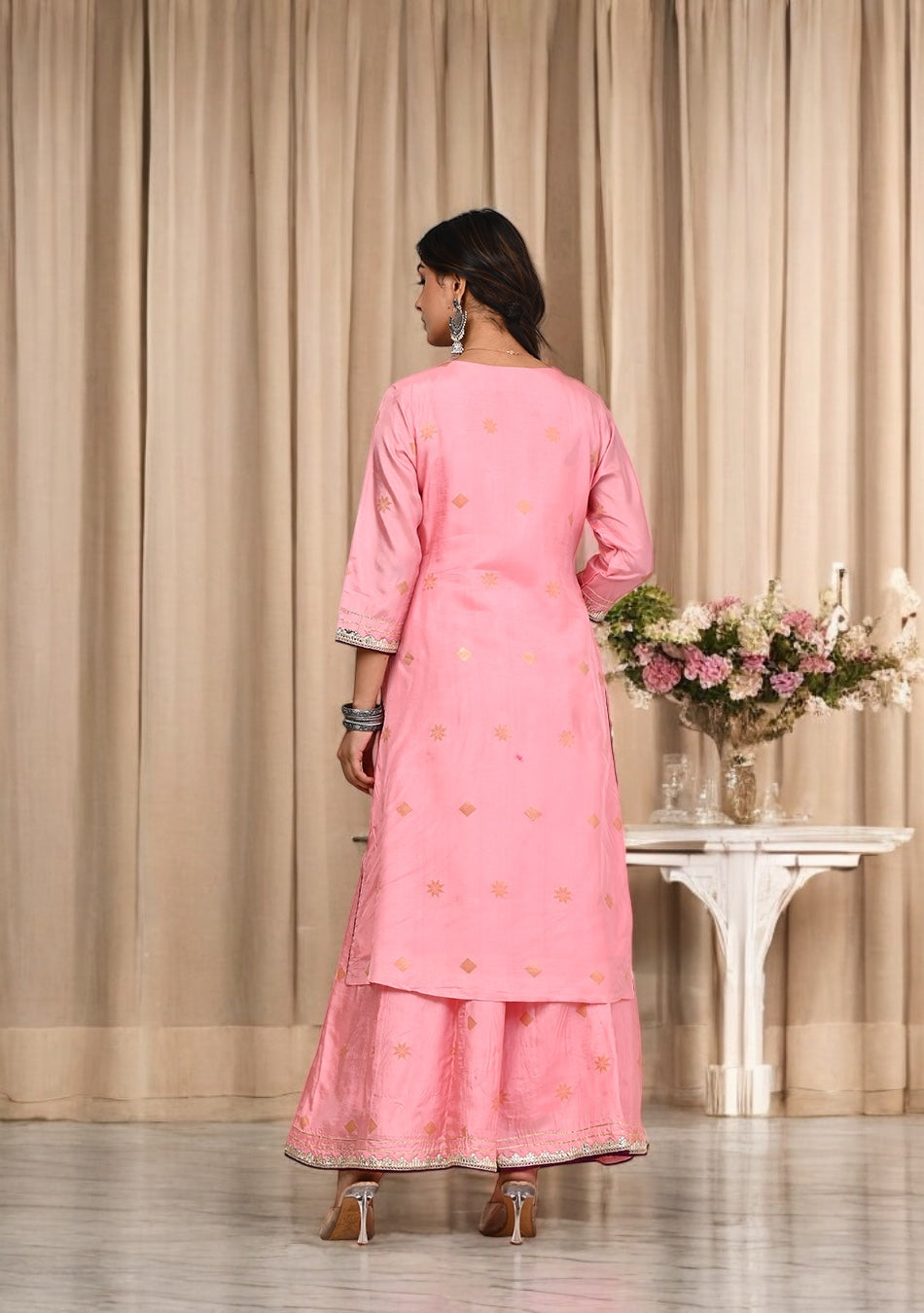 Blush Pink Suit Set with Dupatta