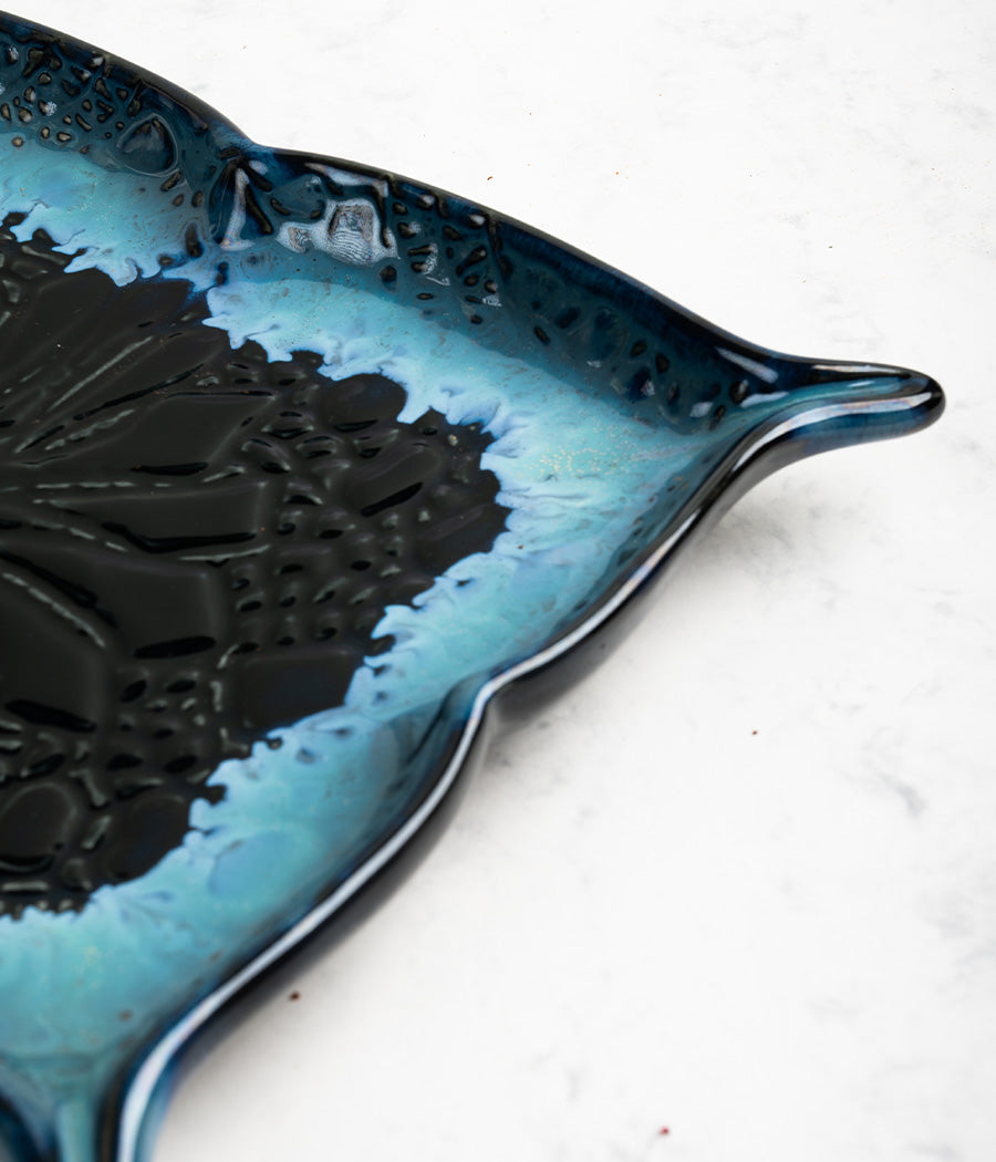 Mandala Blue Ceramic Platter