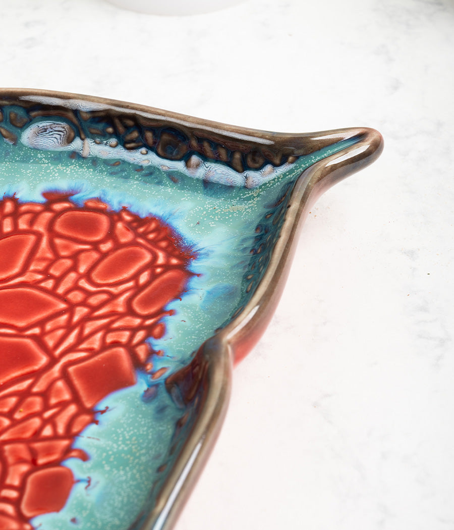 Mandala Red Ceramic Platter