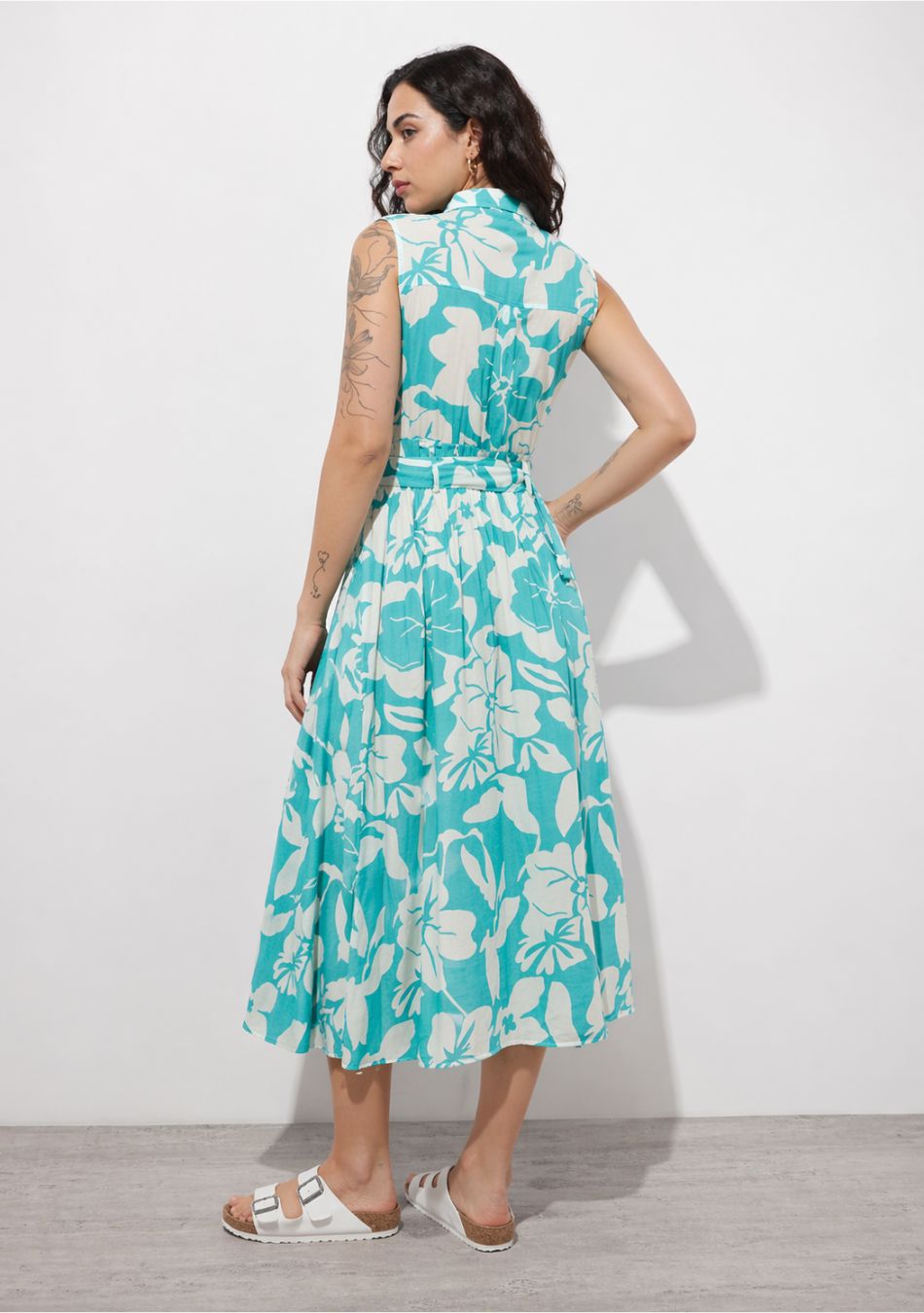 Aravalii Aqua Jardin Midi Dress
