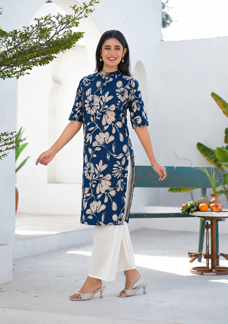Midnight Bloom  Kurta