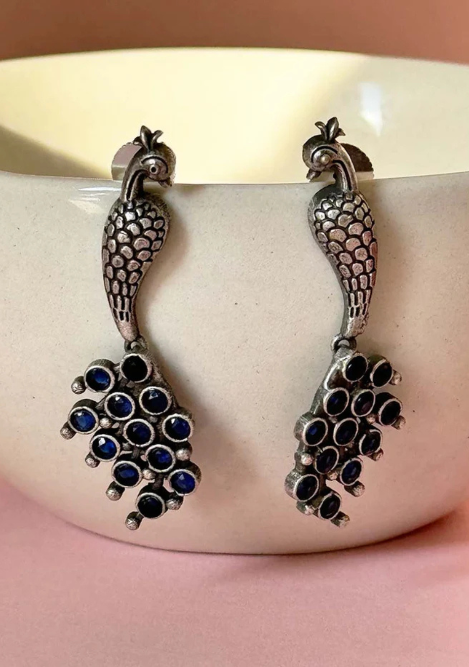 Peacock Ebony Studs