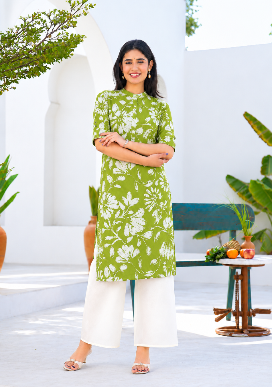 Pistachio Floral Grace Kurta