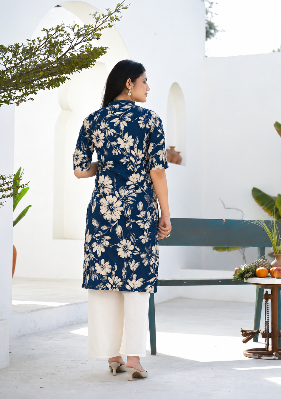 Midnight Bloom  Kurta