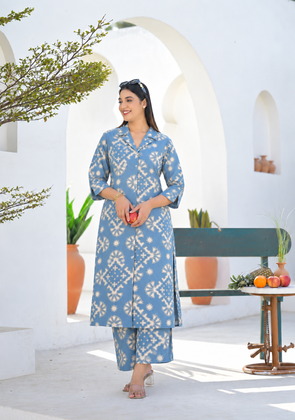 Blue Heritage Printed Co-ord Set