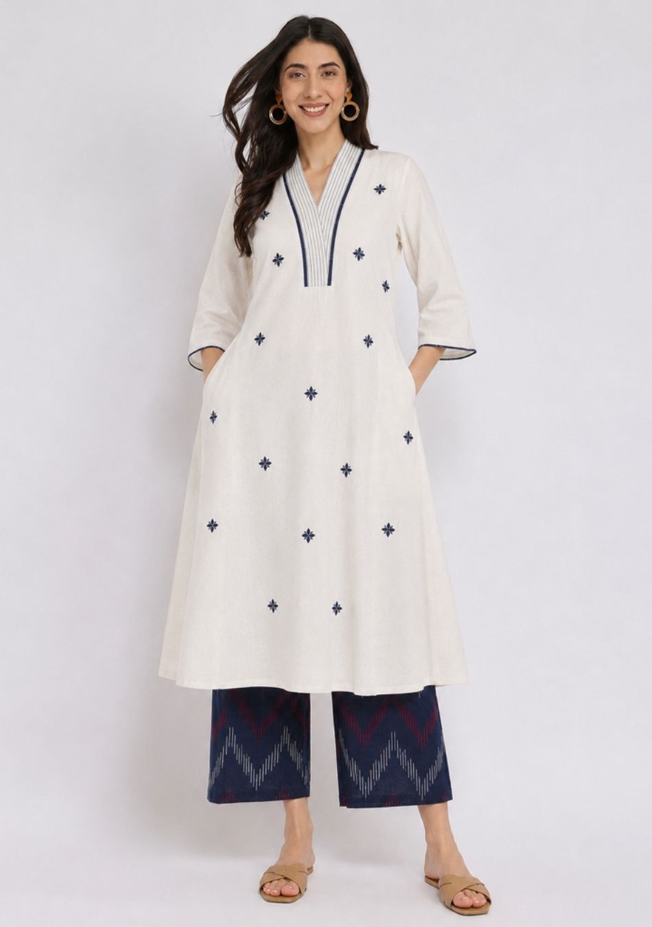 Aravalii Ivory Ikkat Noor Suit Set