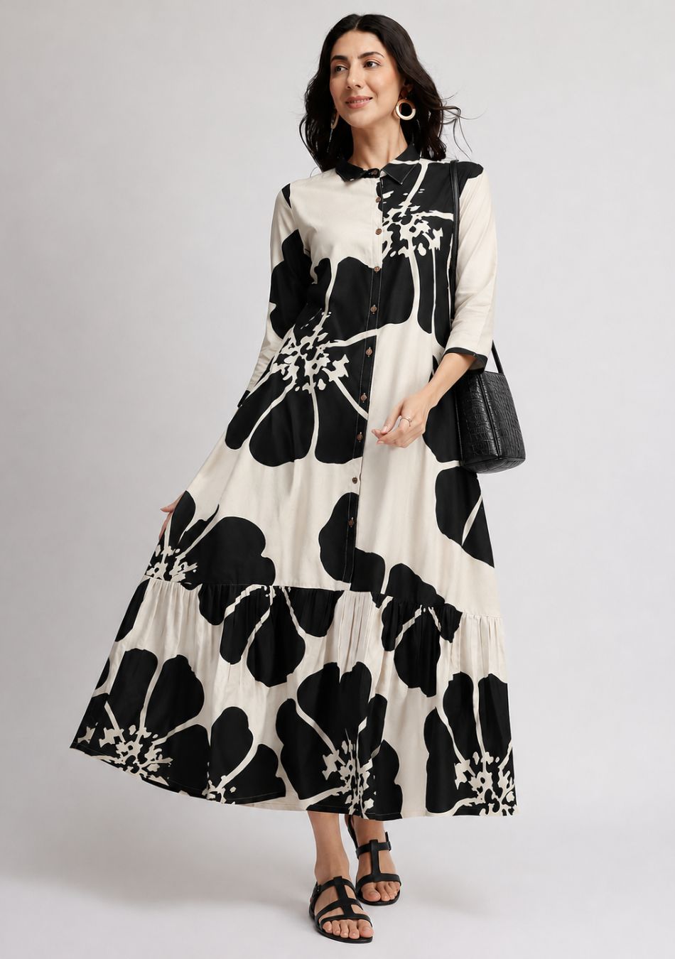 Aravalii Moonpetal Noir Couture Dress