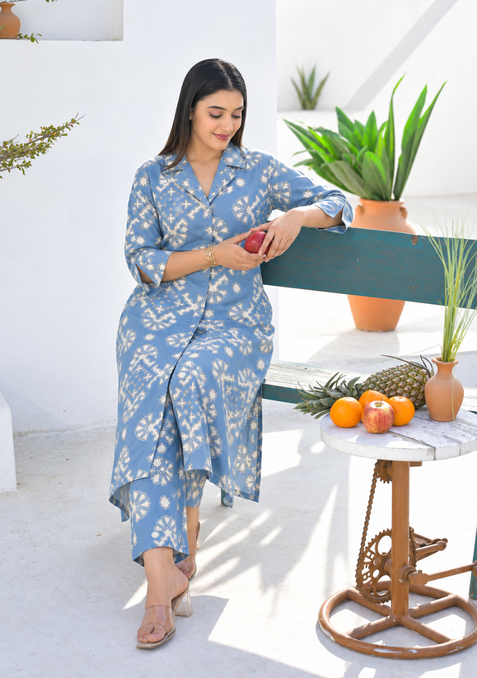 Blue Heritage Printed Co-ord Set