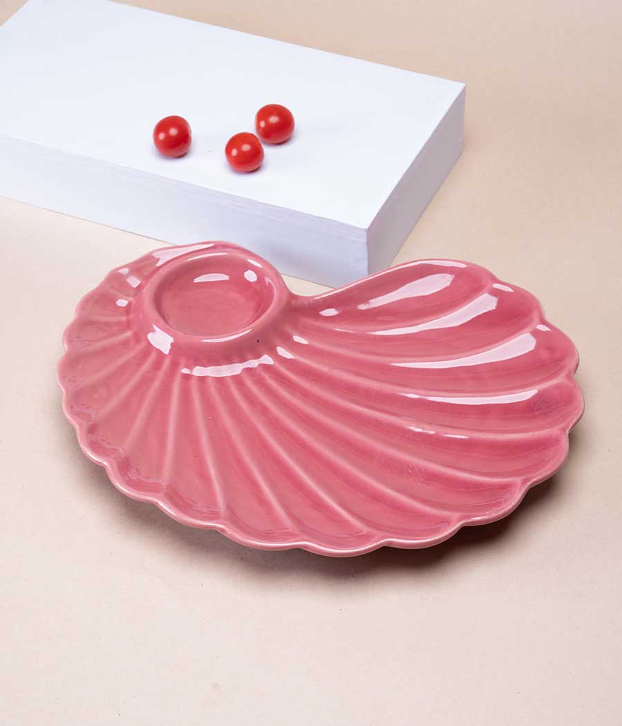 Pink Seashell Ceramic Platter
