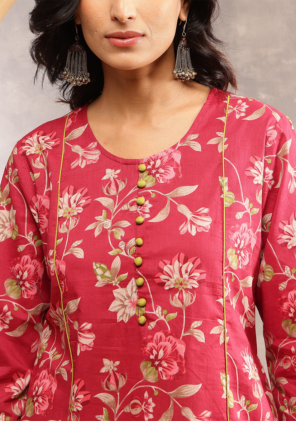 Crimson Printed Suit Set
