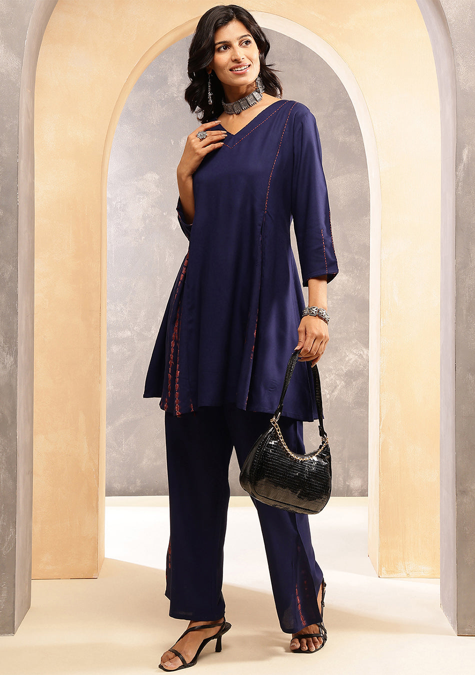 Indigo Shibori Split Co-ord Set