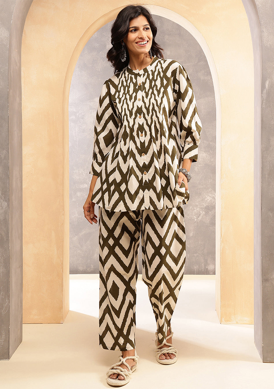 Olive Mirage Co-ord Set