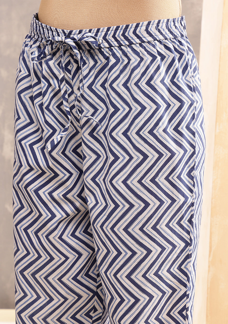 Navy Ripple Kurta Set