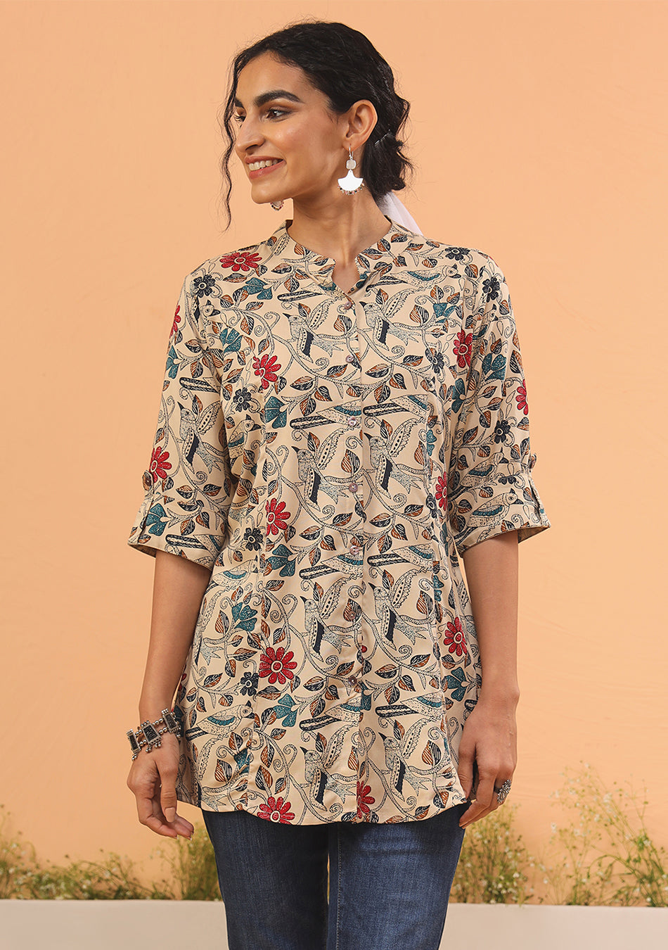 Multi Floral Beige Top