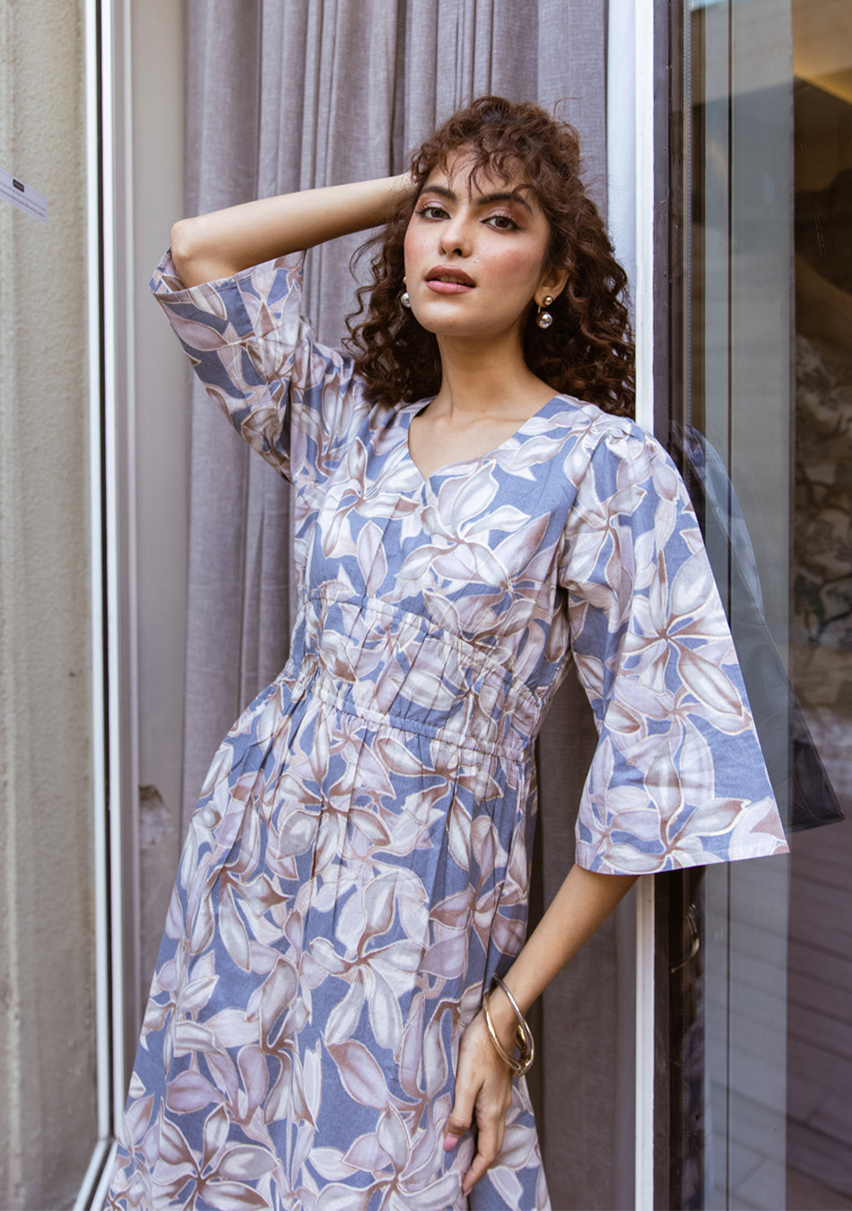 Twilight Bloom Midi Dress