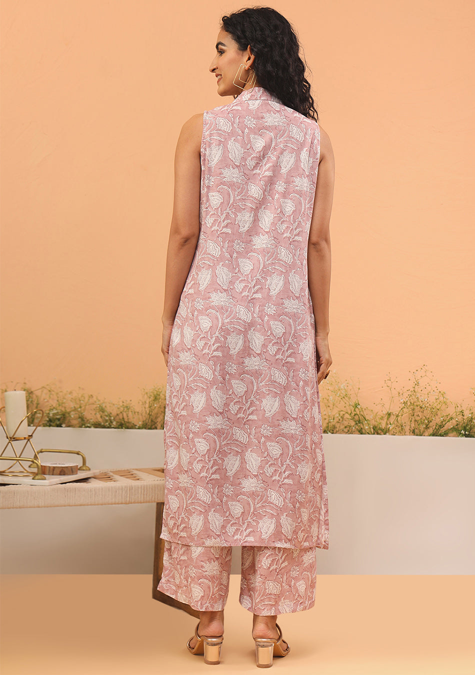 Salmon Pink A-Line Co-ord  Set