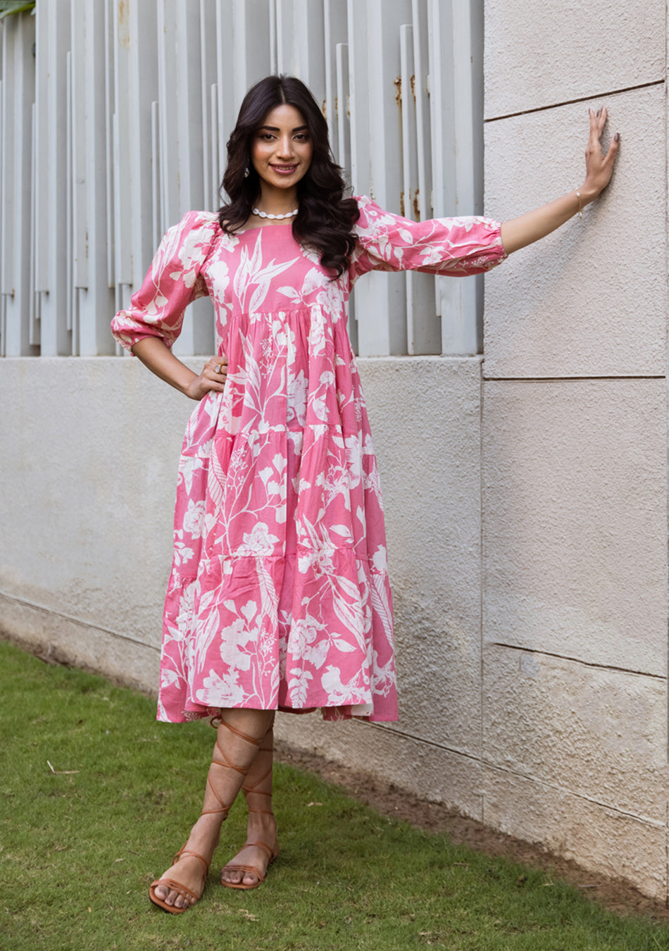 Rosette Floral Dress