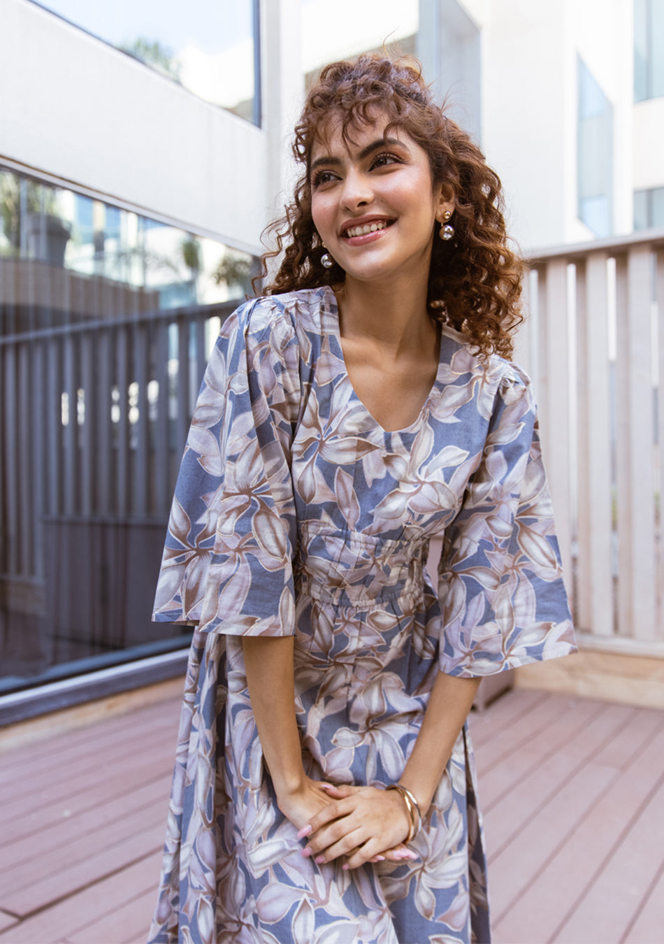 Twilight Bloom Midi Dress