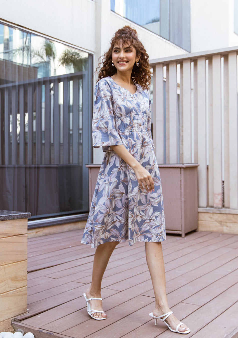 Twilight Bloom Midi Dress