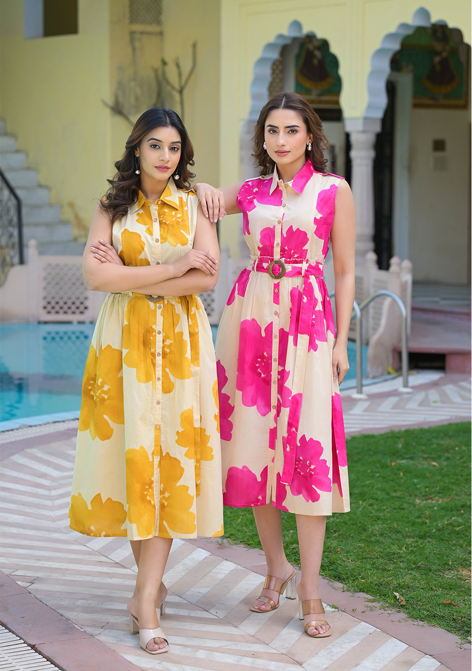Golden Bloom Charm Dress