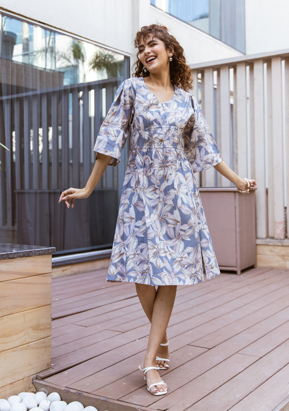 Twilight Bloom Midi Dress
