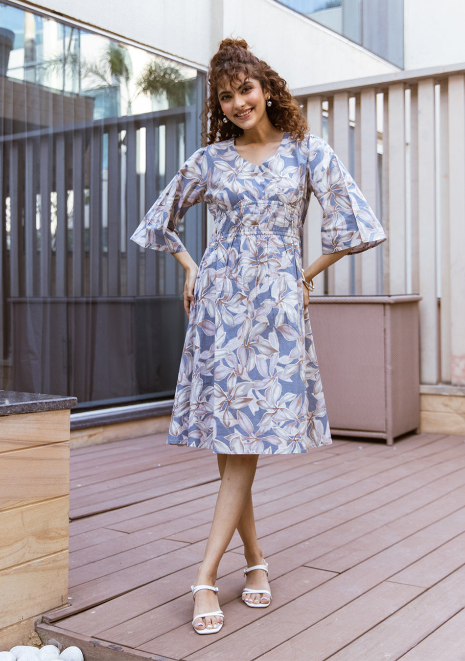 Twilight Bloom Midi Dress