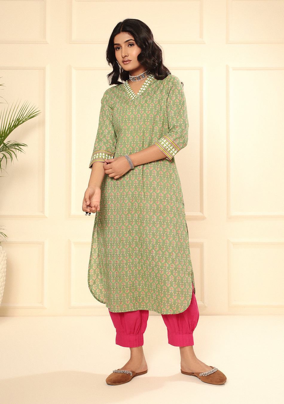 Olive Blossom Kurta