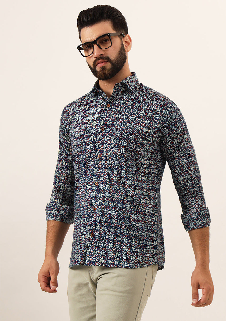 MultiColor Printed Pure Cotton Regular Fit Casual Shirt