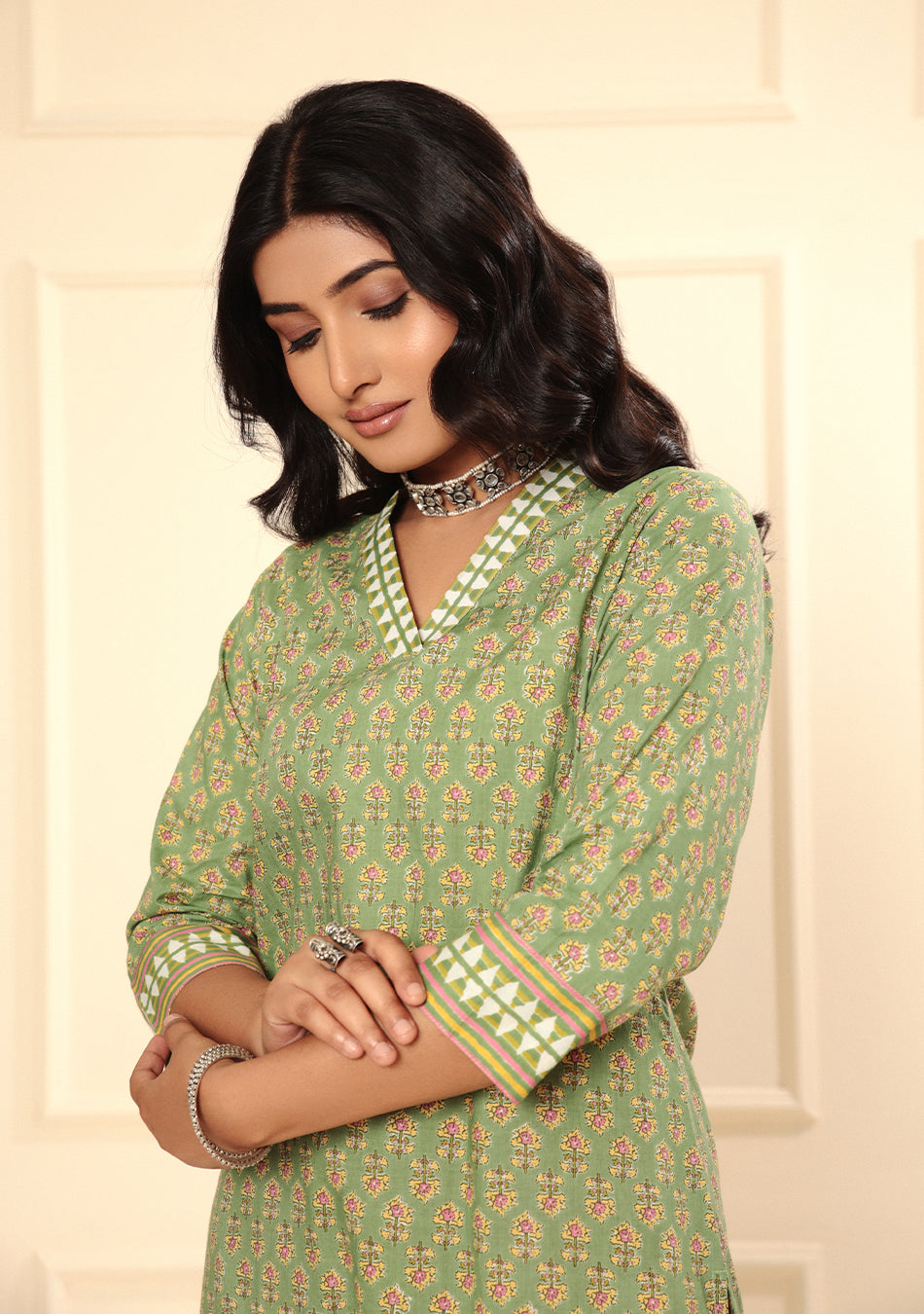 Olive Blossom Kurta