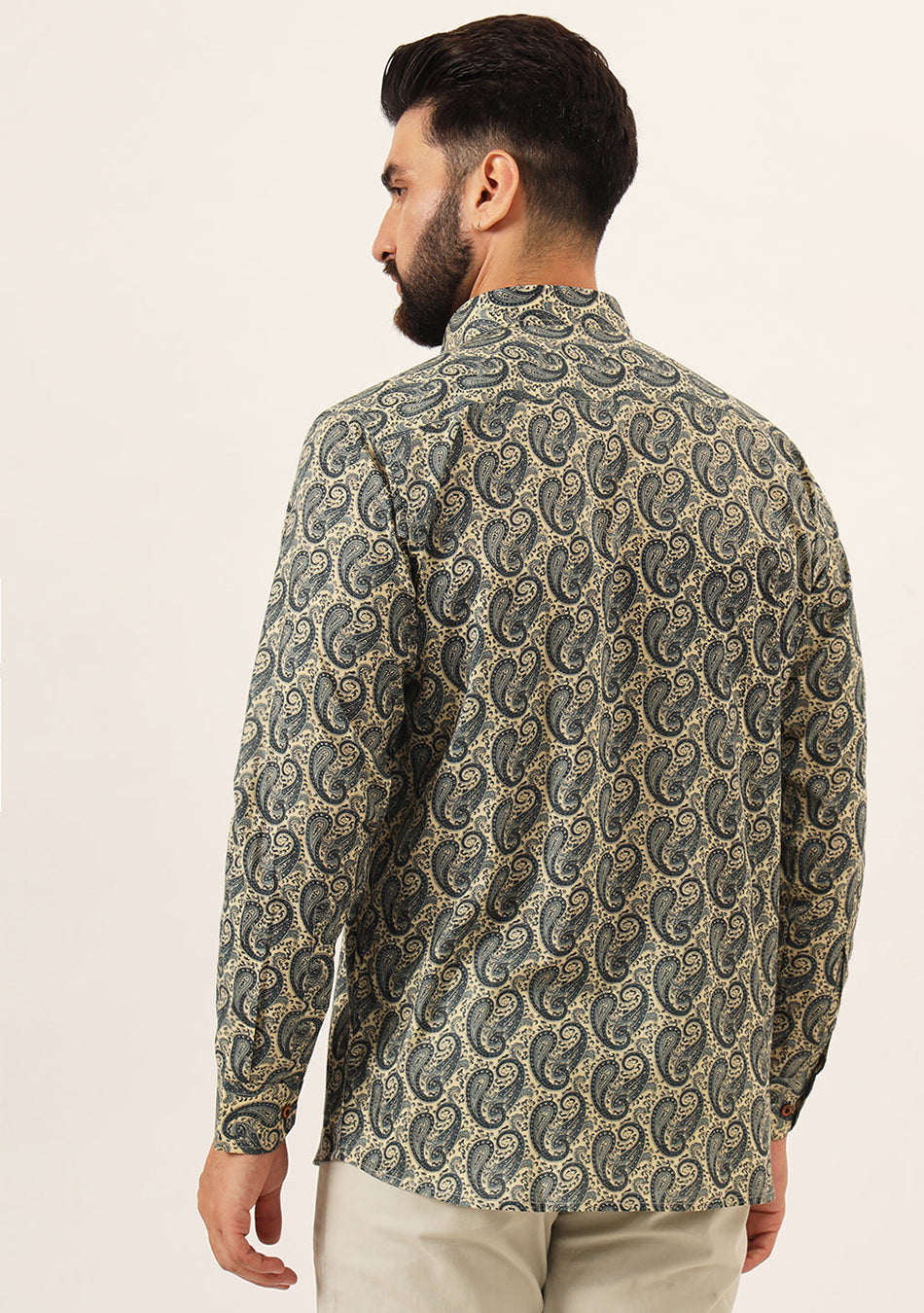 Blue Paisley Print Pure Cotton Regular Fit Casual Shirt