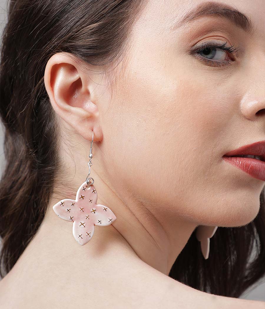 Blush Cross Elegance Earrings