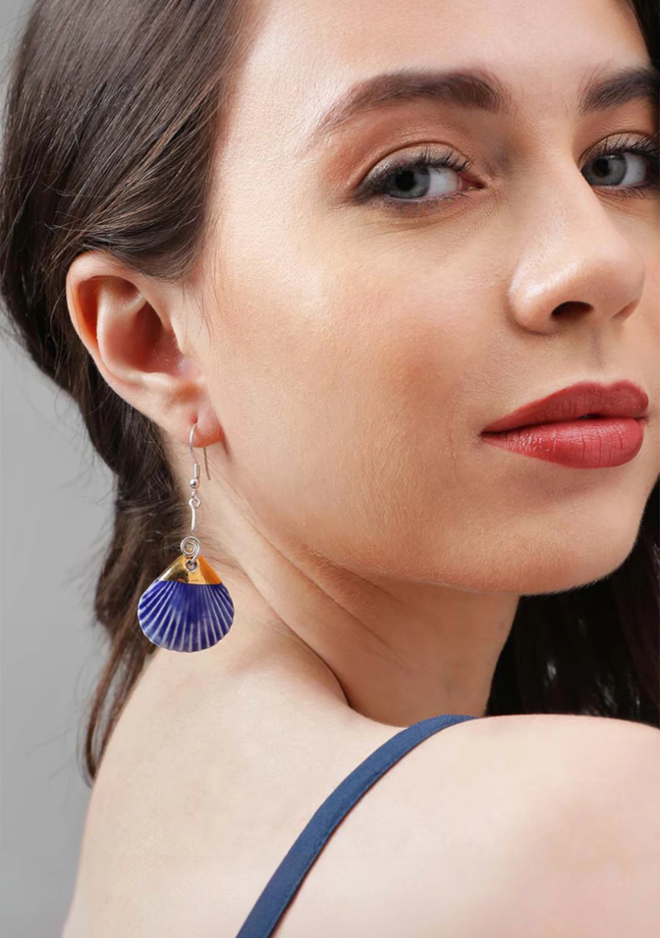 Cerulean Shell Elegance Earrings