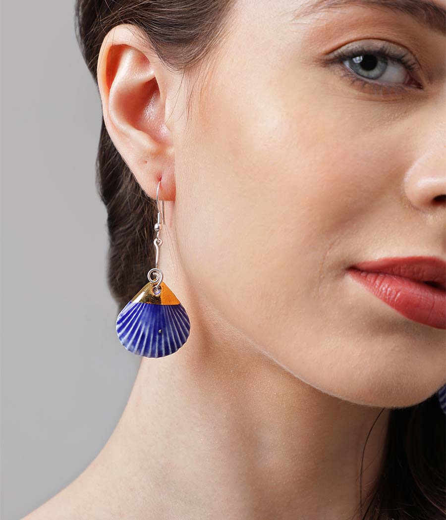 Cerulean Shell Elegance Earrings