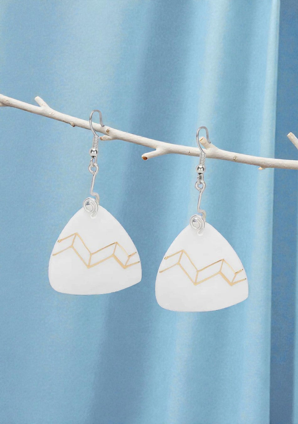Ivory triangle earrings
