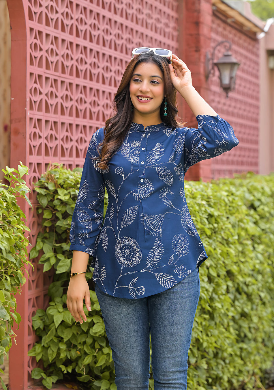Azure Botanical Top