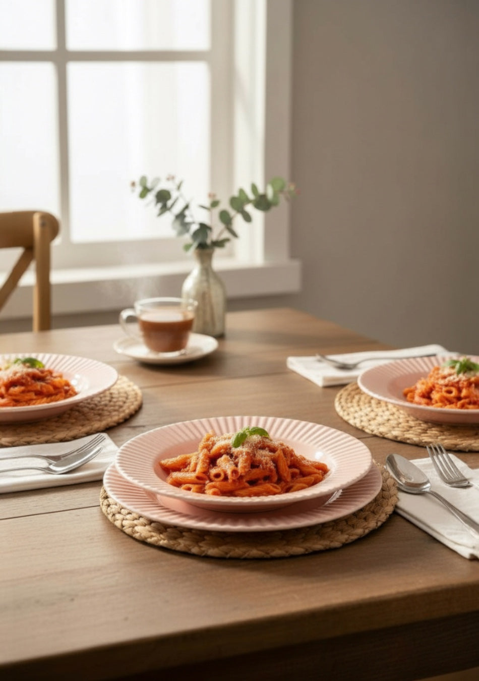 Coral Pasta Plates