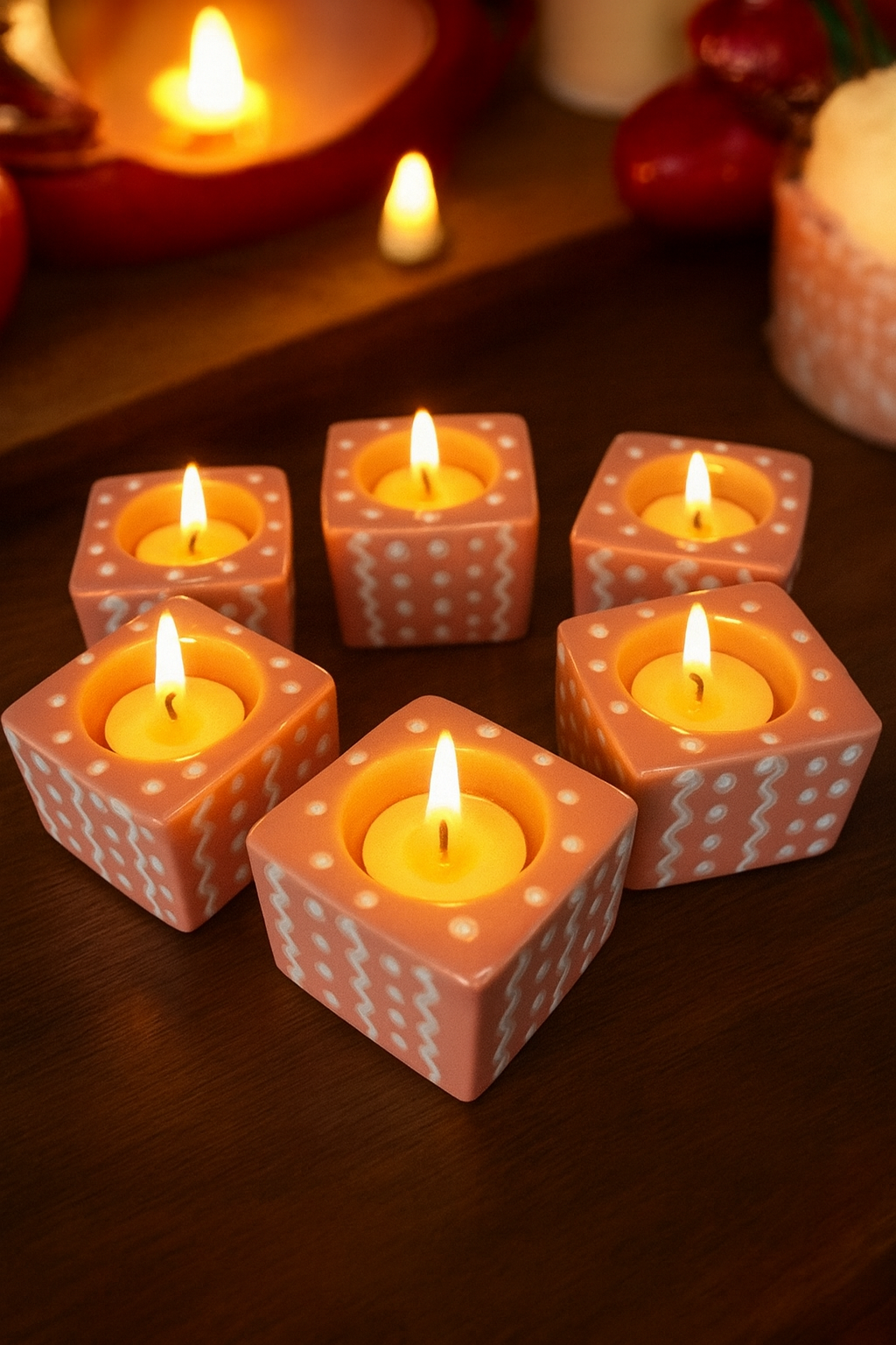 Blush Pink Handcrafted Tea Light Diya