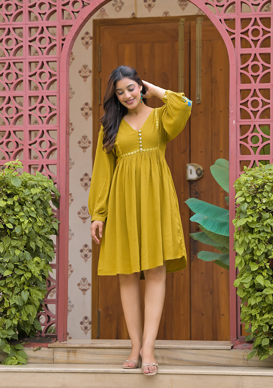 Crinkle Empire Dress