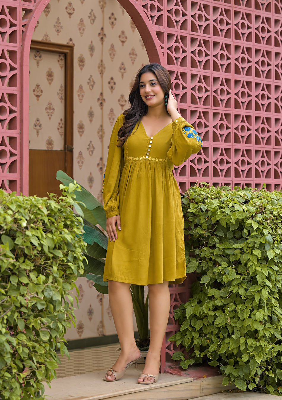 Crinkle Empire Dress