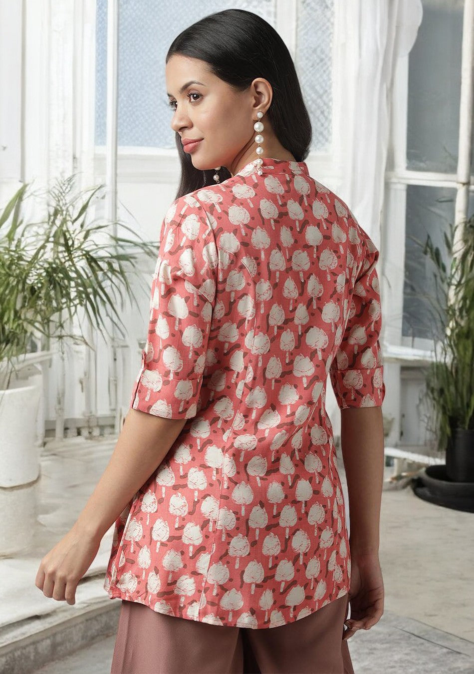 Peach Floral Printed Top