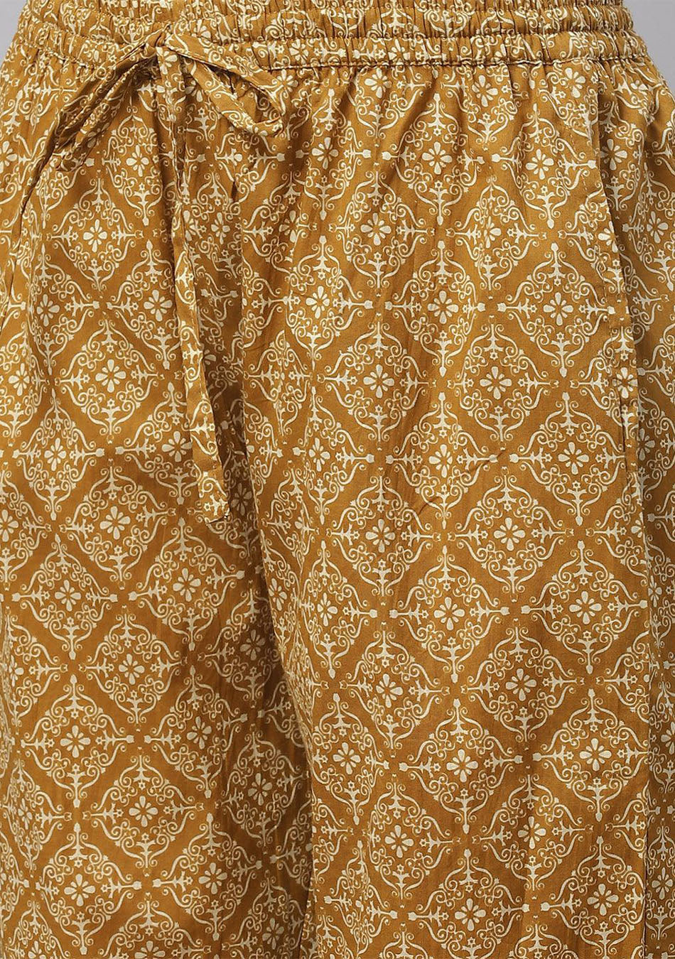 Brown Cotton Straight Kurta Pant Set With Dupatta