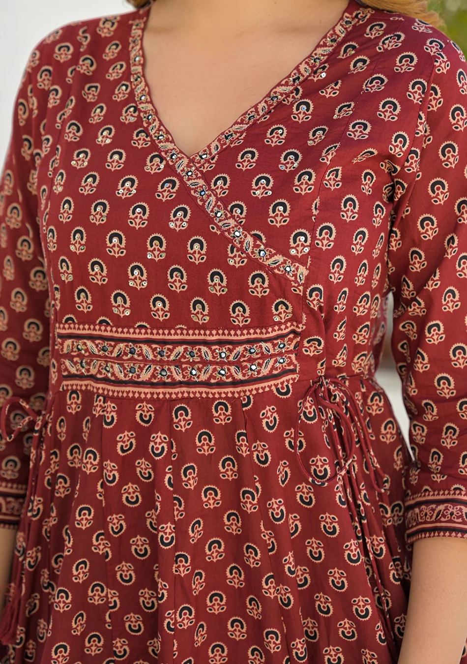 Aravalii Crimson Bloom Heritage Anarkali Set