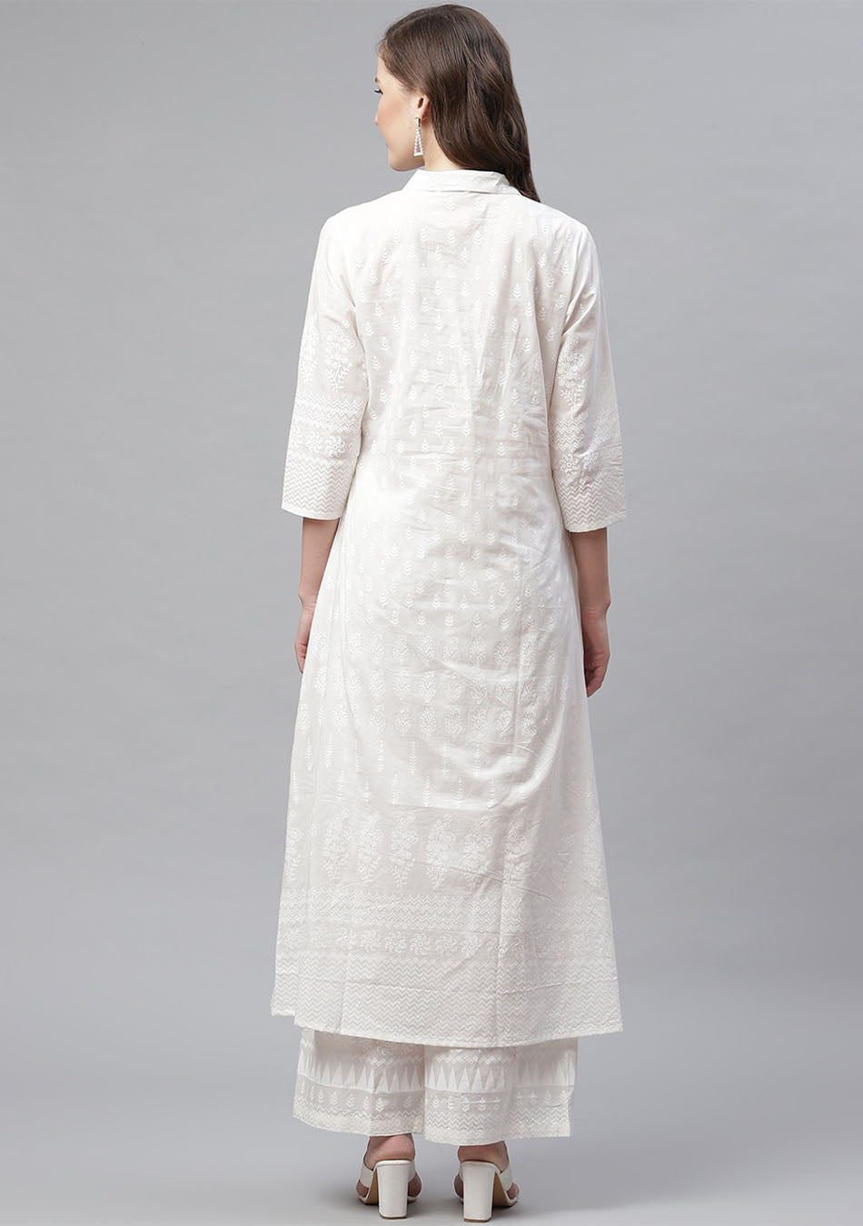 womens pure cotton printed straight kurti And palazzo set - Doriyaan -  4132487