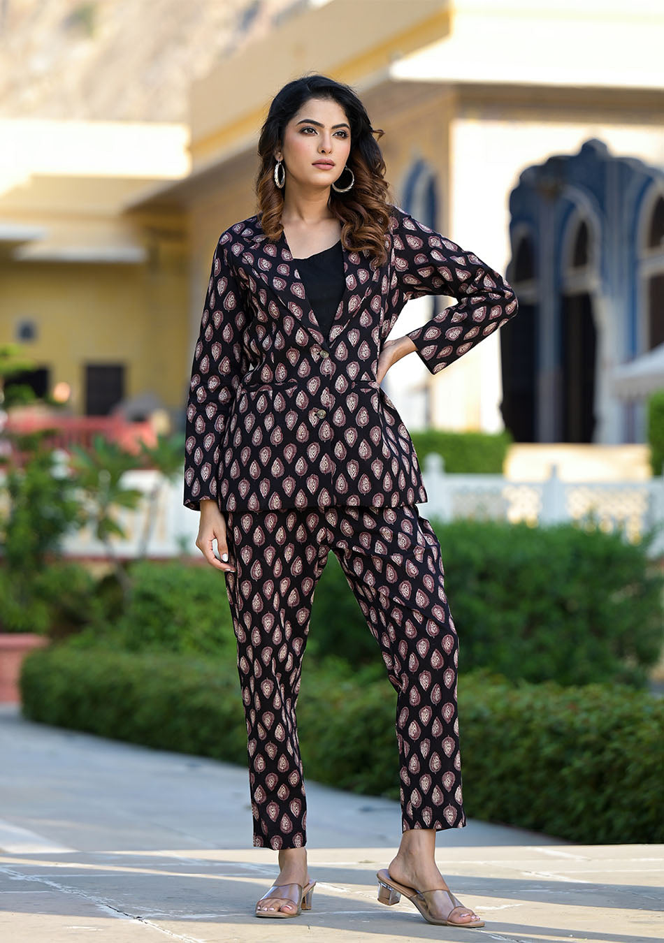 Black & Brown Ethnic Printed Co-ord Set