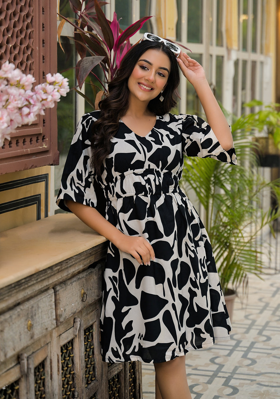 Monochrome Melody Dress