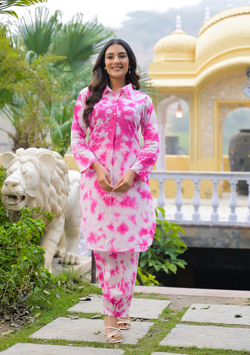 Aravalii Pink Tie-Dye Luxe Set